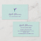 Carte de visite Carré de colibris Turquoise (Devant / Derrière)