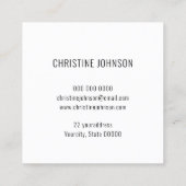 carte de visite carré de coquillage faux iridescen (Dos)