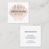 carte de visite carré de coquillage faux pearlesce (Devant / Derrière)