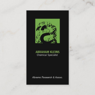 Carte De Visite Carré de couleur Monogramme (vert) arrière - plan 