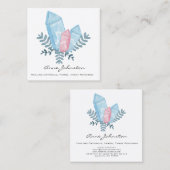 Carte de visite Carré de cristaux d'aquarelle (Devant / Derrière)