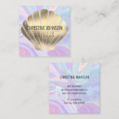 carte de visite carré de faux coquillage (Devant / Derrière)