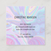 carte de visite carré de faux coquillage (Dos)