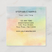 Carte de visite carré de feuillage coloré (Dos)