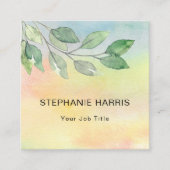 Carte de visite carré de feuillage coloré (Devant)