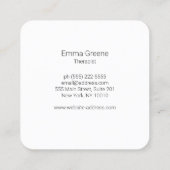 Carte de visite Carré de feuille d'aquarelle verte (Dos)