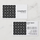 Carte De Visite Carré de flèches de LED - blanc (carte de platine) (Devant / Derrière)