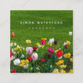 Carte de visite Carré de fleurs de printemps (Devant)
