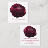 Carte de visite Carré de fleurs rose Burgandy (Devant / Derrière)