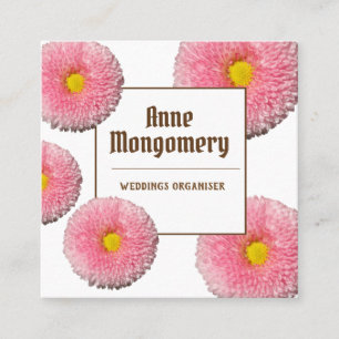 Carte de visite Carré de fleurs roses
