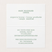 Carte de visite Carré de la floraison de l'abeille (Intérieur déplié)