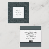 Carte de visite Carré de la ligne noire gris charb (Devant / Derrière)