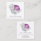 Carte de visite Carré de la lune florale violette (Devant / Derrière)