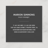 Carte de visite Carré de la tortue de mer Watercol (Dos)