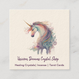Carte de visite Carré de l'aquarelle Unicorn