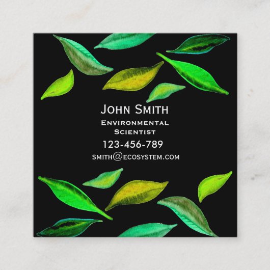 Carte De Visite Carré De l'environnement Scientifique conception moderne (Devant)