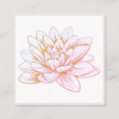 Carte de visite Carré de Lotus Rose délicat (Dos)
