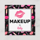 Carte de visite Carré de maquillage aquarelle (Devant)