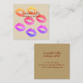 Carte de visite Carré de maquillage pop branché (Devant / Derrière)