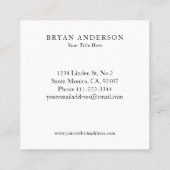 Carte de visite Carré de mode habillé pour hommes (Dos)