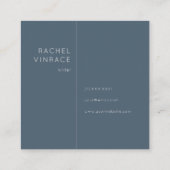 Carte de visite Carré de Monogramme d'or bleu minu (Dos)