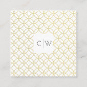 Carte de visite Carré de monogramme géométrique or (Dos)