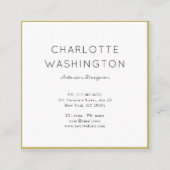 Carte de visite Carré de monogramme géométrique or (Devant)