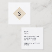 Carte de visite carré de monogramme pour petites e (Devant / Derrière)