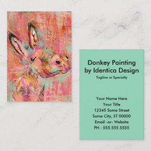 carte de visite carré de peinture donkey