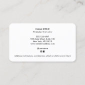 Carte de visite Carré de Pickleball Coach (Dos)