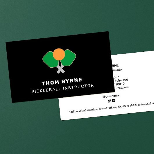 Carte de visite Carré de Pickleball Coach