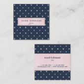 Carte de visite carré de PinkGold de beau motif de (Devant / Derrière)