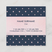 Carte de visite carré de PinkGold de beau motif de (Dos)