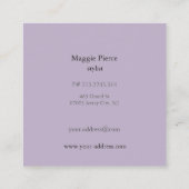 Carte de visite Carré de soie violette (Dos)