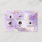 Carte De Visite Carré de soins aux chandelles esthétiques violet C (Devant)