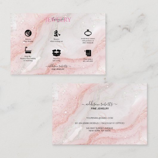 Carte de visite Carré de soins pour bijoux esthéti (Devant / Derrière)