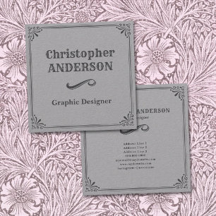 Carte De Visite Carré De style vintage avec ornement diviseur