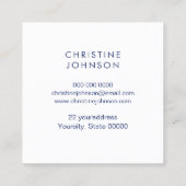 Carte De Visite Carré déco dahlia bleu esthéticienne (Dos)