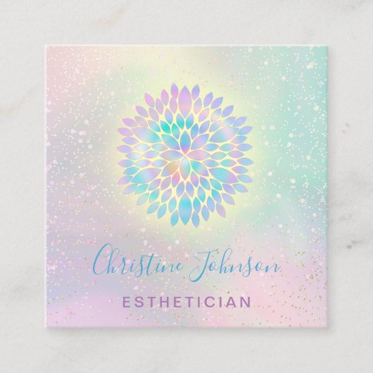 Carte De Visite Carré déco dahlia esthétique (Devant)