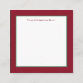 Carte De Visite Carré déco d'art demoiselle de Noël rétro (Dos)