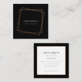 Carte De Visite Carré Décor art déco noir et or (Devant / Derrière)