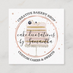 Carte De Visite Carré Décor CAKE Event Planner Mariage Sweet Tasty