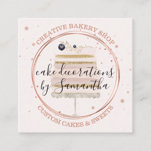 Carte De Visite Carré Décor CAKE Event Planner Mariage Sweets party (Devant)