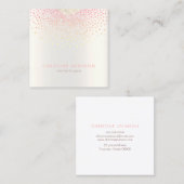 Carte De Visite Carré décoration à points roses (Devant / Derrière)