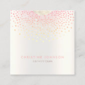Carte De Visite Carré décoration à points roses (Devant)