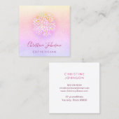 Carte De Visite Carré décoration esthétique rose violet (Devant / Derrière)