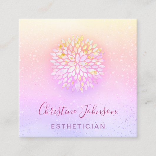 Carte De Visite Carré décoration esthétique rose violet (Devant)