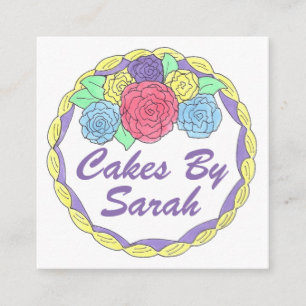 Carte De Visite Carré Décoration mariage de pâtisserie Boulangerie