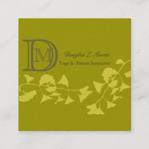 Carte De Visite Carré Décoré d'un monogramme professionnel élégant d