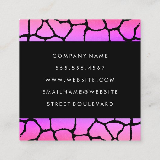 Carte De Visite Carré Découpe Motif colorée (Dos)